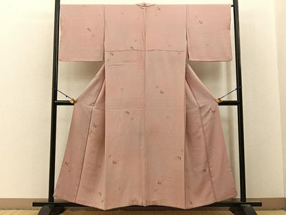平和屋着物■上質な小紋　刺繍　南天文　暈し染め　金彩　正絹　逸品　BAAY3174hj
