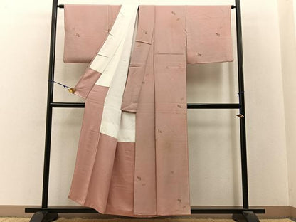 平和屋着物■上質な小紋　刺繍　南天文　暈し染め　金彩　正絹　逸品　BAAY3174hj