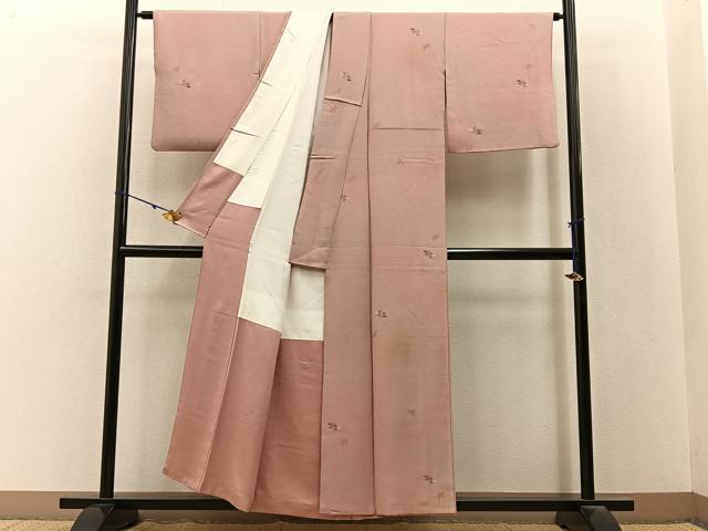 平和屋着物■上質な小紋　刺繍　南天文　暈し染め　金彩　正絹　逸品　BAAY3174hj