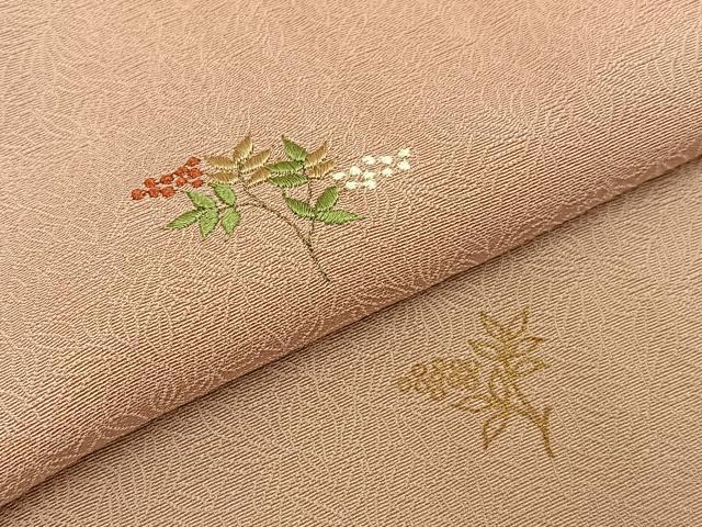 平和屋着物■上質な小紋　刺繍　南天文　暈し染め　金彩　正絹　逸品　BAAY3174hj