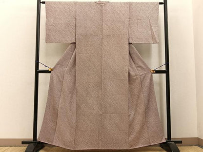 平和屋着物■大変加工の良い総絞り小紋　正絹　逸品　BAAY3176hj