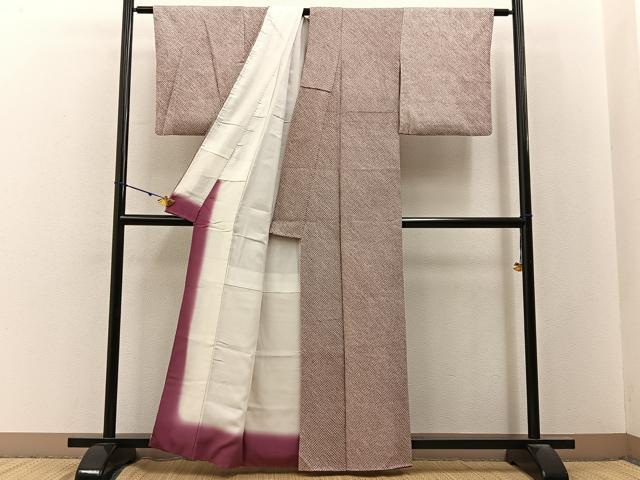 平和屋着物■大変加工の良い総絞り小紋　正絹　逸品　BAAY3176hj