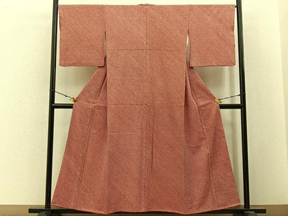 平和屋着物■大変加工の良い総絞り小紋　正絹　逸品　BAAY3177hj