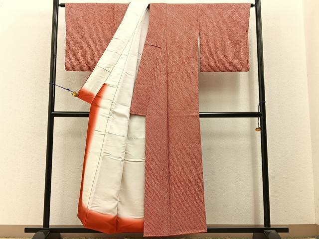 平和屋着物■大変加工の良い総絞り小紋　正絹　逸品　BAAY3177hj