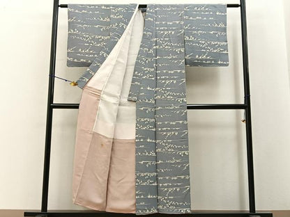 平和屋着物■上質な小紋　草花文　正絹　逸品　未使用　BAAY3178hj
