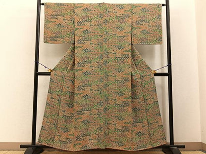 平和屋着物■上質な小紋　更紗花鳥文　正絹　逸品　未使用　BAAY3179hj