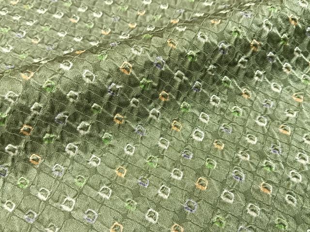 平和屋着物■上質な小紋　総絞り　菱文様　そごう百貨店扱い　正絹　逸品　BAAY3180hj