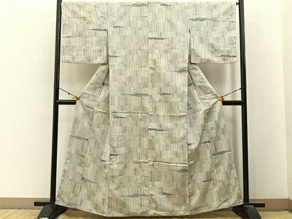 平和屋着物■上質なお召　霞文　正絹　逸品　BAAY3187hj
