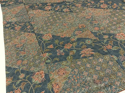 平和屋着物■上質な小紋　切嵌更紗花唐草文　ロング丈　正絹　逸品　未使用　BAAY3190hj
