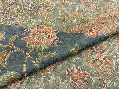 平和屋着物■上質な小紋　切嵌更紗花唐草文　ロング丈　正絹　逸品　未使用　BAAY3190hj