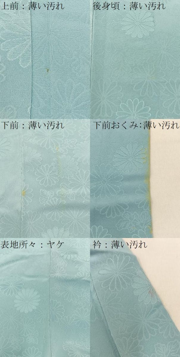 平和屋着物■上質な色無地　菊地紋　白藍色　正絹　逸品　BAAY3192hj