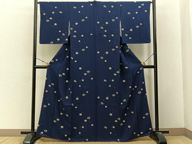 平和屋着物■上質な小紋　兎　花丸文　正絹　逸品　未使用　BAAY3197hj