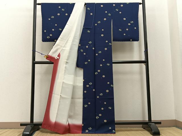 平和屋着物■上質な小紋　兎　花丸文　正絹　逸品　未使用　BAAY3197hj