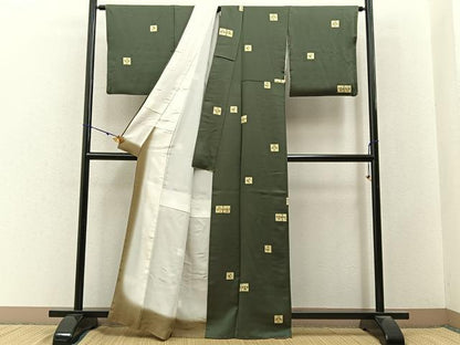 平和屋着物■上質な小紋　ふくら雀　金彩　正絹　逸品　BAAY3199hj