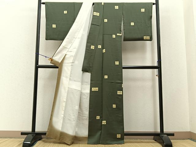 平和屋着物■上質な小紋　ふくら雀　金彩　正絹　逸品　BAAY3199hj