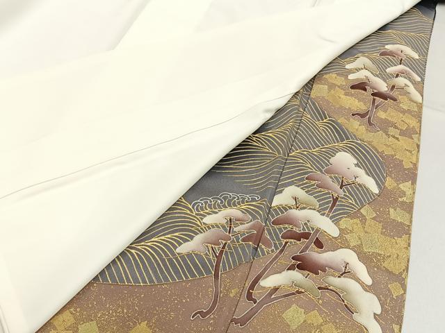 平和屋着物■豪華黒留袖　刺繍　浜松文　暈し染め　金銀彩　正絹　逸品　BAAY3201hj