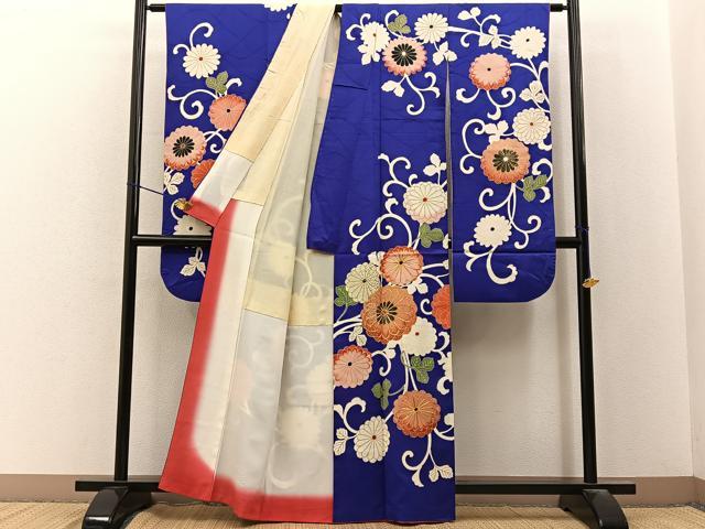 平和屋着物■豪華振袖　駒刺繍　菊唐草文　金彩　正絹　逸品　BAAY3202hj