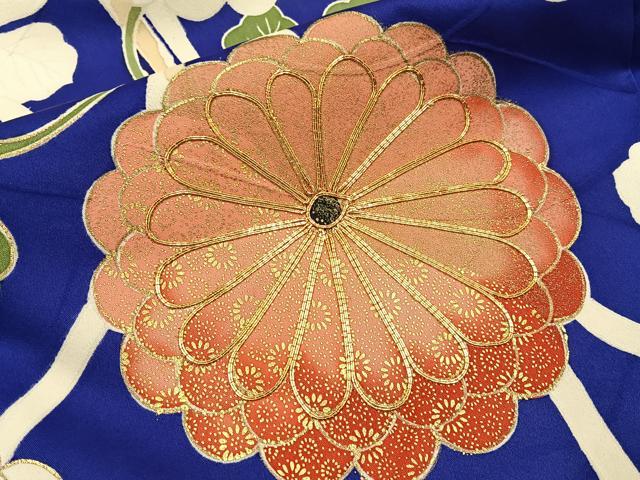 平和屋着物■豪華振袖　駒刺繍　菊唐草文　金彩　正絹　逸品　BAAY3202hj