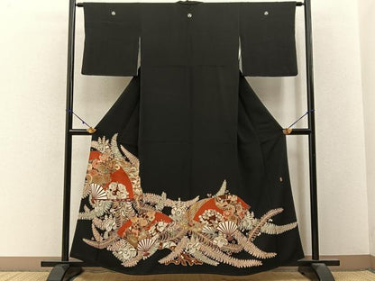 平和屋着物■豪華黒留袖　作家物　辻が花　金彩　正絹　逸品　BAAY3203hj