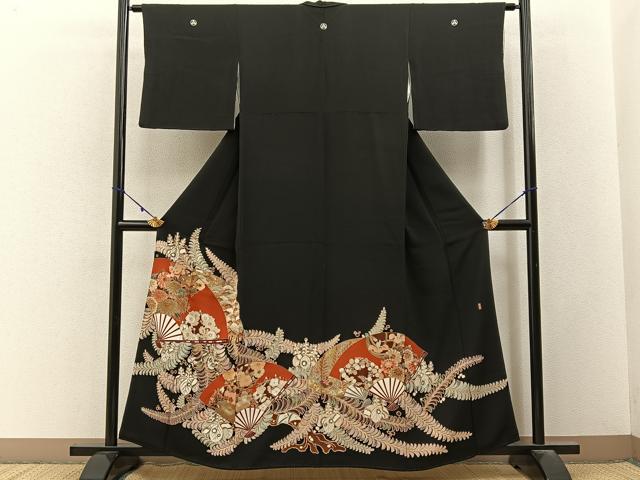 平和屋着物■豪華黒留袖　作家物　辻が花　金彩　正絹　逸品　BAAY3203hj
