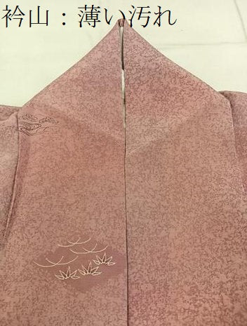 平和屋着物■上質な小紋　紬地　菱草花文　たたき染め　正絹　逸品　BAAY3210hj