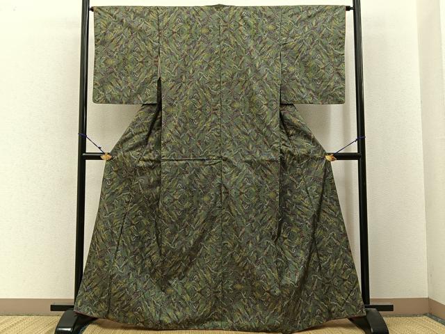 平和屋着物■本場大島紬　7マルキ　抽象文様　正絹　逸品　BAAY3216hj