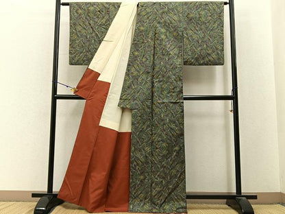 平和屋着物■本場大島紬　7マルキ　抽象文様　正絹　逸品　BAAY3216hj