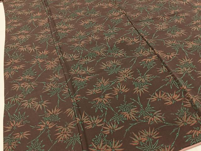 平和屋着物■上質な小紋　笹竹文　正絹　逸品　BAAY3217hj