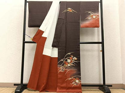 平和屋着物■訪問着　花蝶文　暈し染め　金彩　正絹　逸品　BAAY3218hj