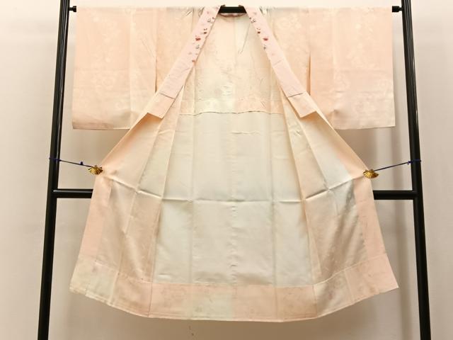 平和屋着物■長襦袢　無双仕立て　花地紋　暈し染め　半衿刺繍　正絹　逸品　BAAY3222hj