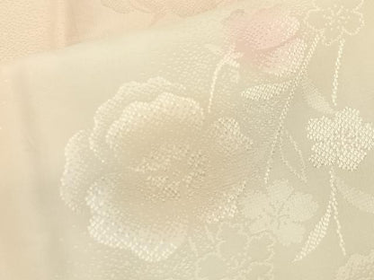 平和屋着物■長襦袢　無双仕立て　花地紋　暈し染め　半衿刺繍　正絹　逸品　BAAY3222hj