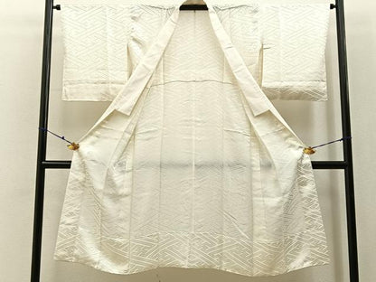 平和屋着物■長襦袢　無双仕立て　紗綾形地紋　正絹　逸品　未使用　BAAY3223hj