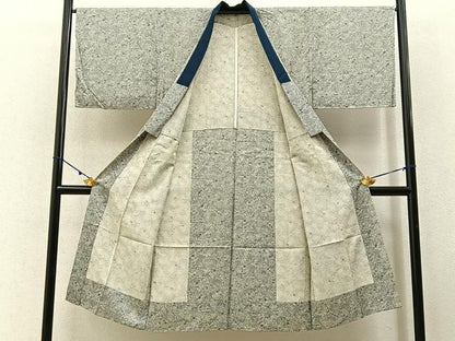 平和屋着物■男性　長襦袢　無双仕立て　型染め　花蝶文　正絹　逸品　未使用　BAAY3224hj