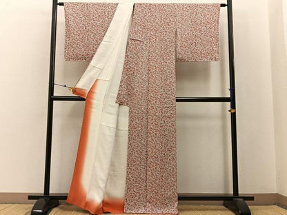 平和屋着物■上質な小紋　枝梅文　正絹　逸品　BAAY3225hj