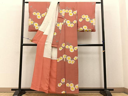 平和屋着物■上質な小紋　草花文　正絹　逸品　BAAY3227hj