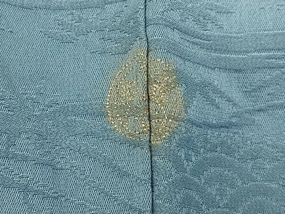平和屋着物■上質な色無地　竜田川地紋　水浅葱色　正絹　逸品　BAAY3231hj