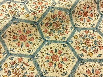 平和屋着物■上質な小紋　亀甲花文　金彩　正絹　逸品　BAAY3233hj