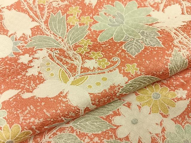 平和屋着物■上質な小紋　花蝶文　正絹　逸品　BAAY3234hj