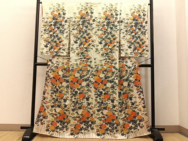 平和屋着物■訪問着　菊尽くし　金彩　正絹　逸品　BAAY3235hj