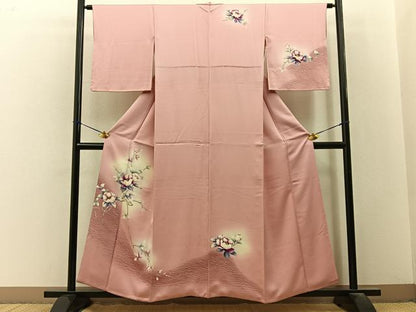 平和屋着物■訪問着　枝椿文　暈し染め　正絹　逸品　BAAY3236hj