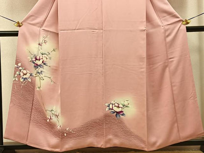 平和屋着物■訪問着　枝椿文　暈し染め　正絹　逸品　BAAY3236hj