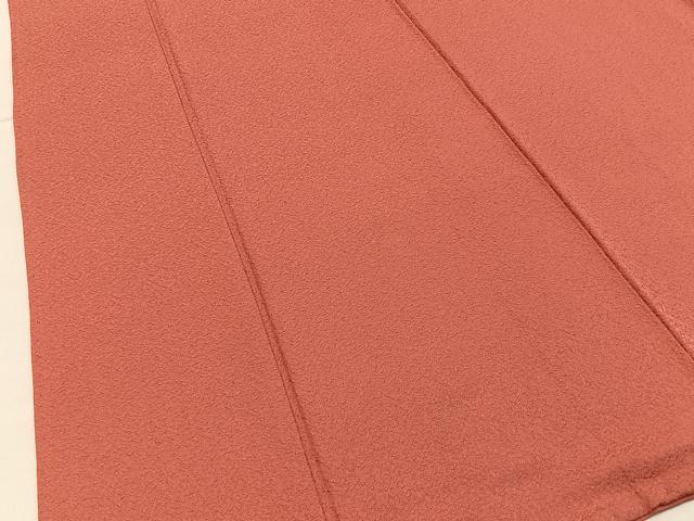 平和屋着物■上質な色無地　紋意匠　浅緋色　正絹　逸品　BAAY3237hj
