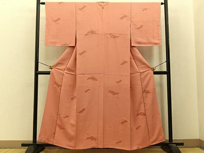 平和屋着物■上質な小紋　短冊花文　正絹　逸品　未使用　BAAY3238hj