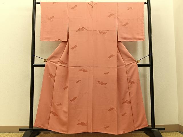 平和屋着物■上質な小紋　短冊花文　正絹　逸品　未使用　BAAY3238hj
