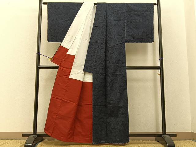 平和屋着物■結城紬　花尽くし　正絹　逸品　未使用　BAAY3239hj