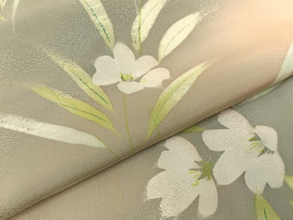 平和屋着物■上質な小紋　手描き　草花文　暈し染め　正絹　逸品　BAAY3244hj