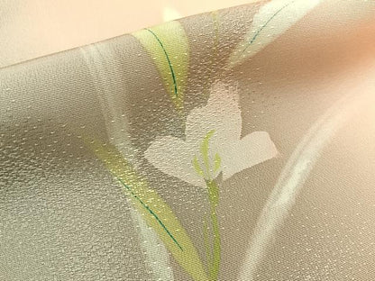 平和屋着物■上質な小紋　手描き　草花文　暈し染め　正絹　逸品　BAAY3244hj