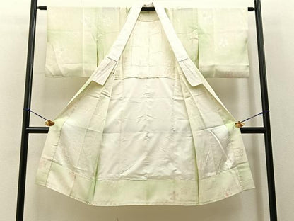 平和屋着物■長襦袢　無双仕立て　桜地紋　暈し染め　正絹　逸品　BAAY3246hj