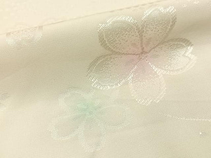 平和屋着物■長襦袢　無双仕立て　桜地紋　暈し染め　正絹　逸品　BAAY3246hj