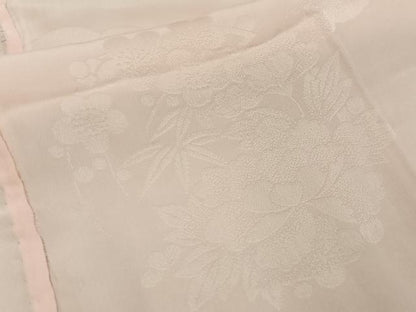 平和屋着物■長襦袢　無双仕立て　草花地紋　正絹　逸品　BAAY3247hj
